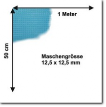 Drahtgitter 1 Meter x 50 cm mit 12,5 mm Maschengrösse.