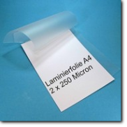 Laminierfolie A4, 2 x 250 Micron.