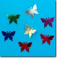 Aluminium Schmetterlinge in 7 verschiedenen Farben.