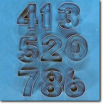 Metall Ausstechformen mit den Zahlen von 0 - 9. 