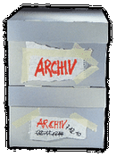 Archiv Boxen individuell beschriftet.